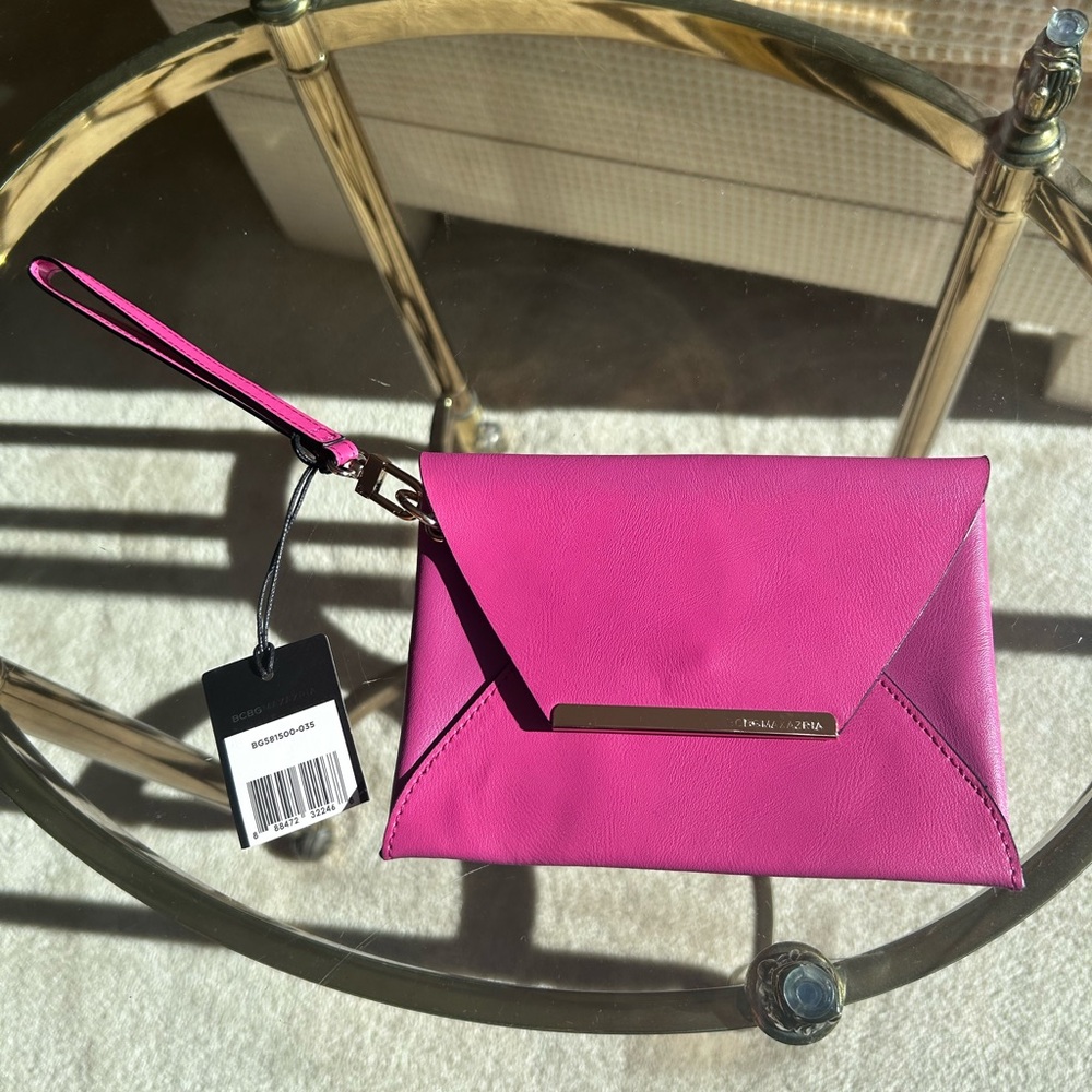 New BCBGMaxAzria Mini Harlow Hot Pink Wristlet